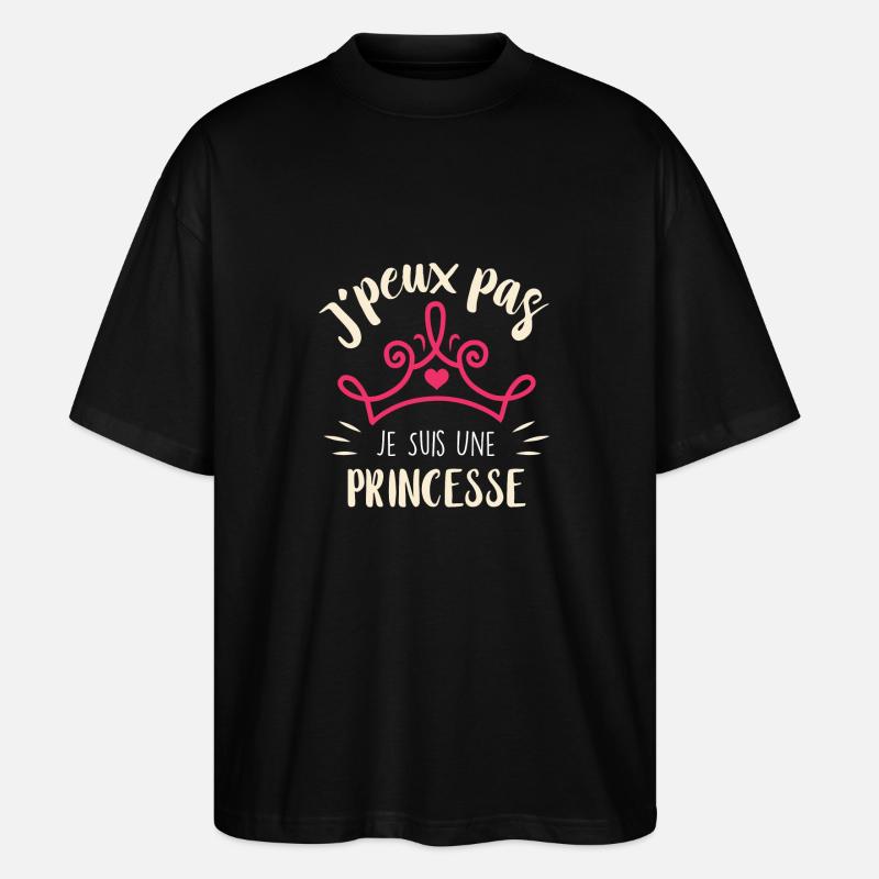 J'suis une princesse cadeau - T-shirt bio Blaster 2.0 coupe oversize Stanley/Stella Unisexe - noir