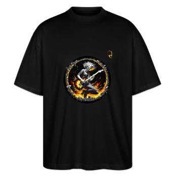 BREAKING MOLDS - Stanley/Stella Oversized Unisex Organic T-shirt Blaster 2.0 - black - Front - Alina (178cm) & Michal (187cm)