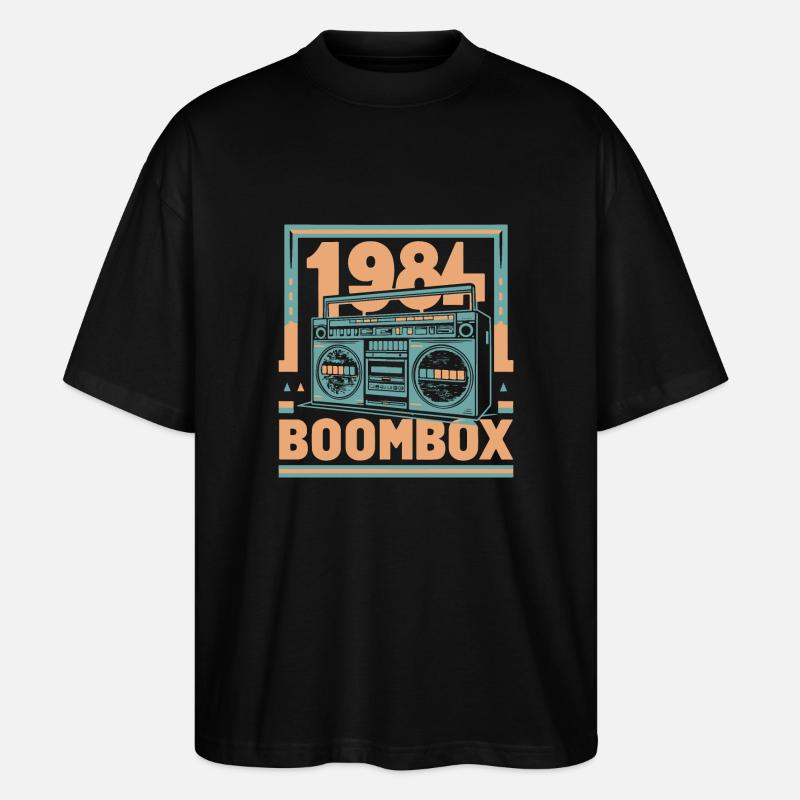 1984 Ghettoblaster - Stanley/Stella Oversized Unisex Bio T-Shirt Blaster 2.0 - Schwarz