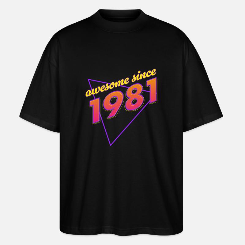Retro - Genial seit 1981 - Stanley/Stella Oversized Unisex Bio T-Shirt Blaster 2.0 - Schwarz