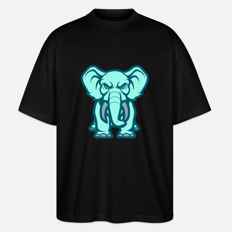elefant comic - Stanley/Stella Oversized Unisex Bio T-Shirt Blaster 2.0 - Schwarz