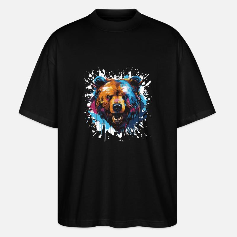 bär - Stanley/Stella Oversized Unisex Bio T-Shirt Blaster 2.0 - Schwarz