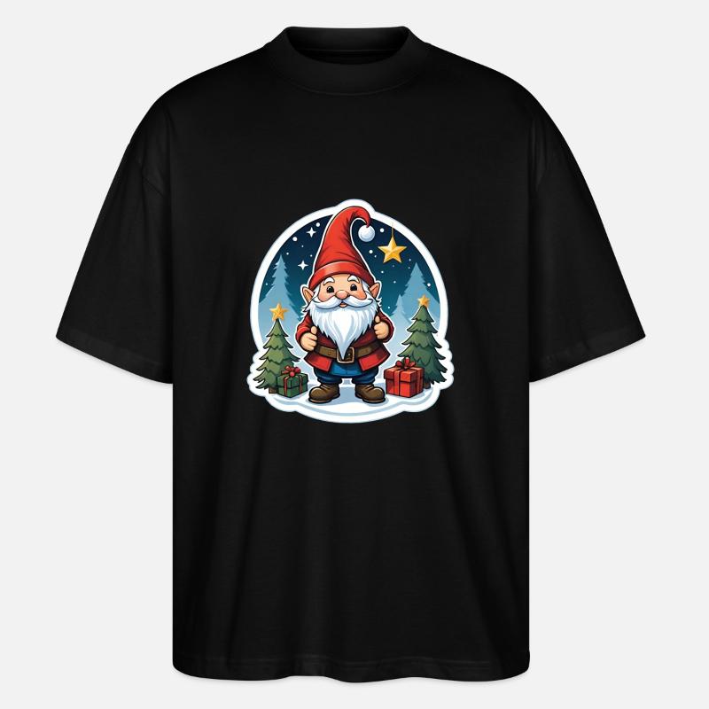 Gnomin de Noël - T-shirt bio Blaster 2.0 coupe oversize Stanley/Stella Unisexe - noir