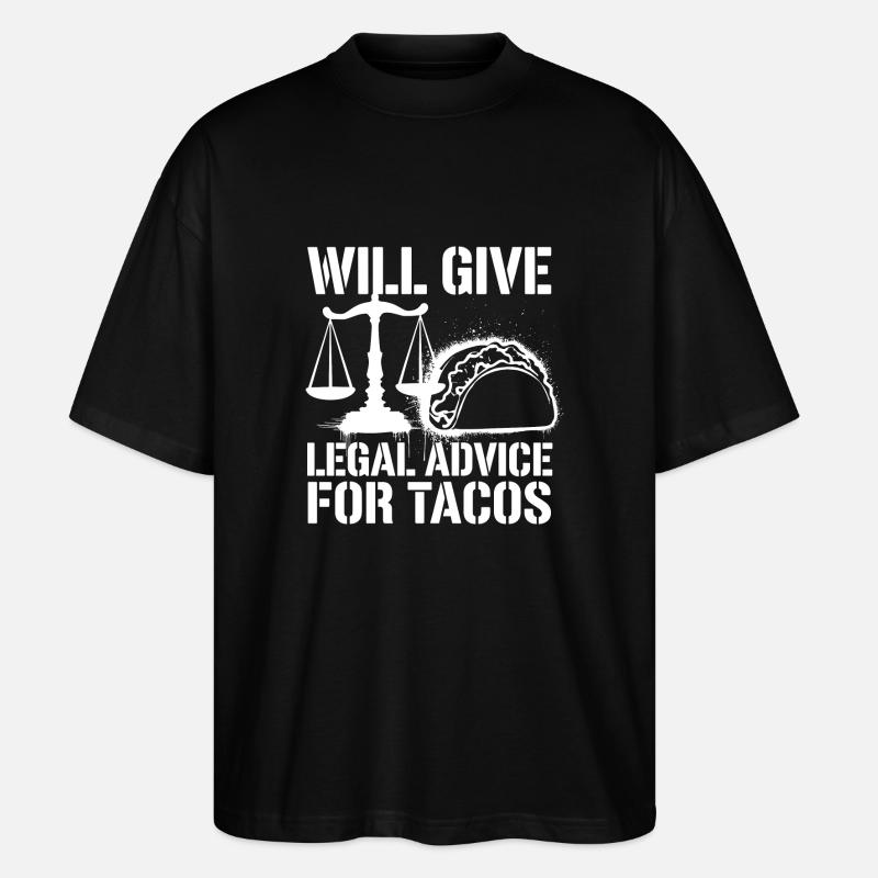 Tacos vs conseils juridiques - T-shirt bio Blaster 2.0 coupe oversize Stanley/Stella Unisexe - noir