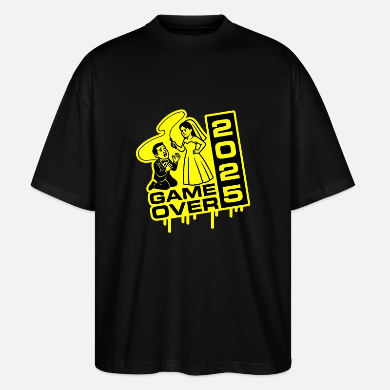 Hochzeit Game Over 2025 - Stanley/Stella Oversized Unisex Bio T-Shirt Blaster 2.0 - Schwarz