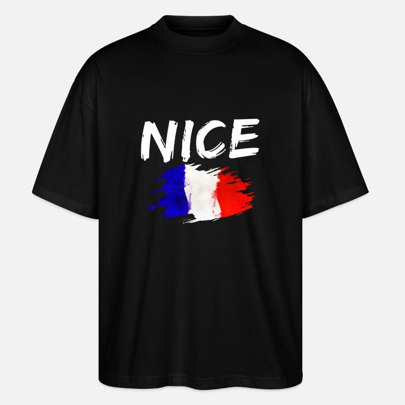 Nice France Drapeau Nice - T-shirt bio Blaster 2.0 coupe oversize Stanley/Stella Unisexe - noir