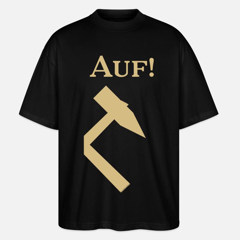 Partnershirt - Glück Auf! - Auf - Stanley/Stella Oversized Unisex Bio T-Shirt Blaster 2.0 - Schwarz