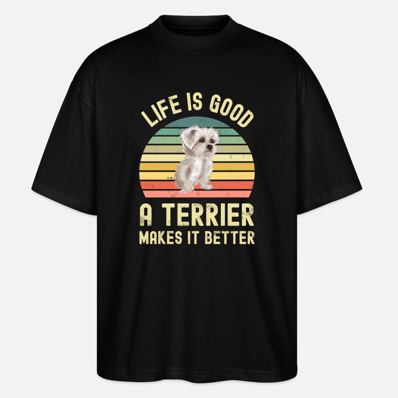 West Highland White Terrier - Stanley/Stella Oversized Unisex Bio T-Shirt Blaster 2.0 - Schwarz