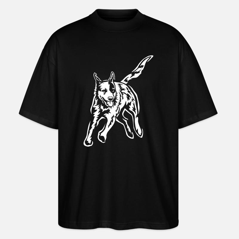 Australian Cattle Dog "Black Edition" - Stanley/Stella Oversized Unisex Bio T-Shirt Blaster 2.0 - Schwarz