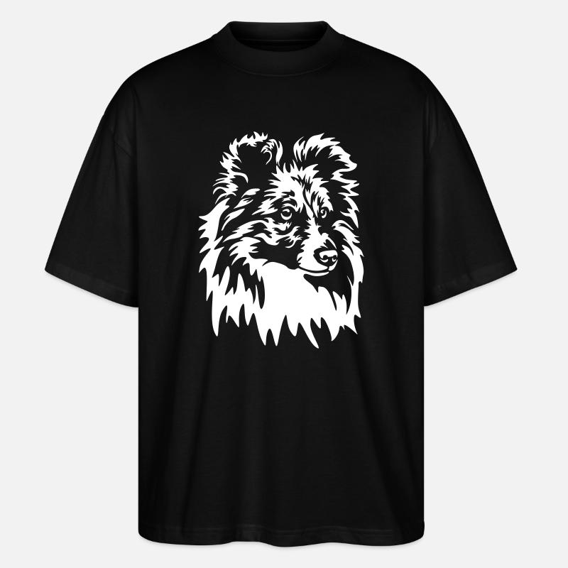 Sheltie Head "Black Edition" - Stanley/Stella Oversized Unisex Organic T-shirt Blaster 2.0 - black