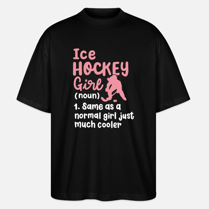 Eishockey Eishockeyspielerin - Stanley/Stella Oversized Unisex Bio T-Shirt Blaster 2.0 - Schwarz