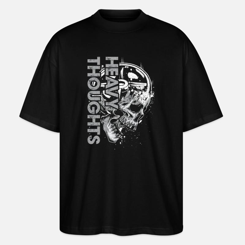 Totenkopf Vinyl Pulse Grafik - Stanley/Stella Oversized Unisex Bio T-Shirt Blaster 2.0 - Schwarz