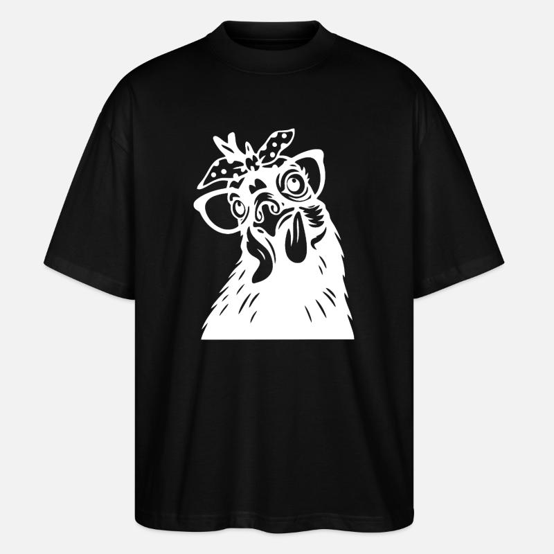 Skurriler Hühnerkopf - Stanley/Stella Oversized Unisex Bio T-Shirt Blaster 2.0 - Schwarz