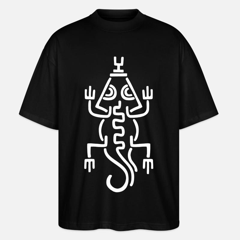 Stammes-Weiße Eidechse - Stanley/Stella Oversized Unisex Bio T-Shirt Blaster 2.0 - Schwarz