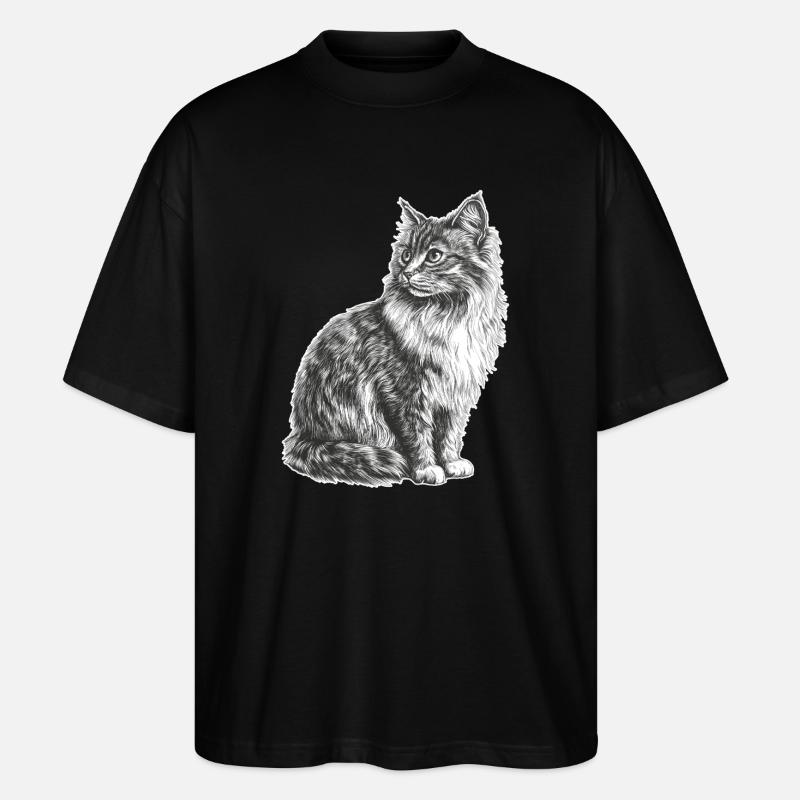 Katze - Stanley/Stella Oversized Unisex Bio T-Shirt Blaster 2.0 - Schwarz