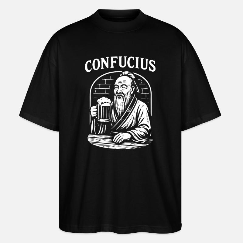 Konfuzius Toast Geschenk - Stanley/Stella Oversized Unisex Bio T-Shirt Blaster 2.0 - Schwarz