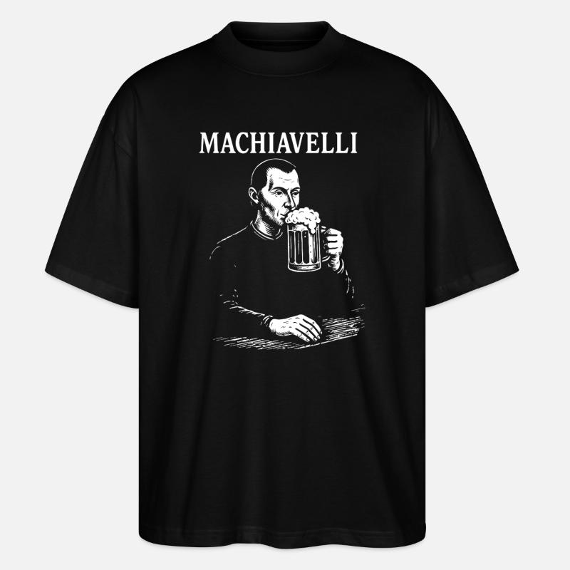 Machiavelli Brew Porträt - Stanley/Stella Oversized Unisex Bio T-Shirt Blaster 2.0 - Schwarz