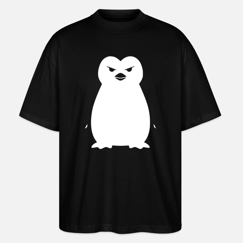 Pinguin Stencil: Boldes Grunge-Statement - Stanley/Stella Oversized Unisex Bio T-Shirt Blaster 2.0 - Schwarz