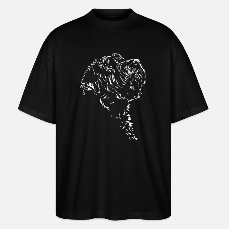 Russian Black Terrier Silhouette Wilsigns - Stanley/Stella Oversized Unisex Organic T-shirt Blaster 2.0 - black