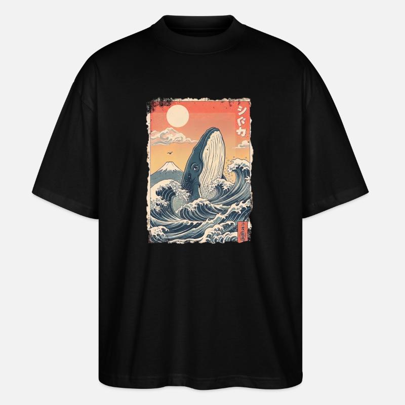 Kawaii Wal - Stanley/Stella Oversized Unisex Bio T-Shirt Blaster 2.0 - Schwarz