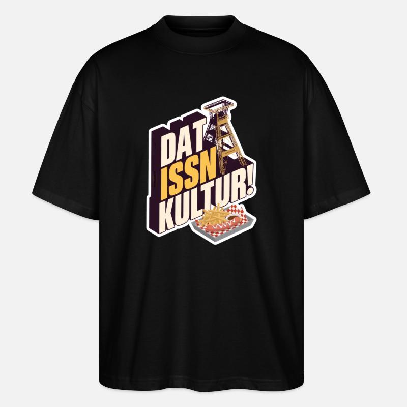 Dat Issn Kultur - Currywurst - Stanley/Stella Oversized Unisex Bio T-Shirt Blaster 2.0 - Schwarz
