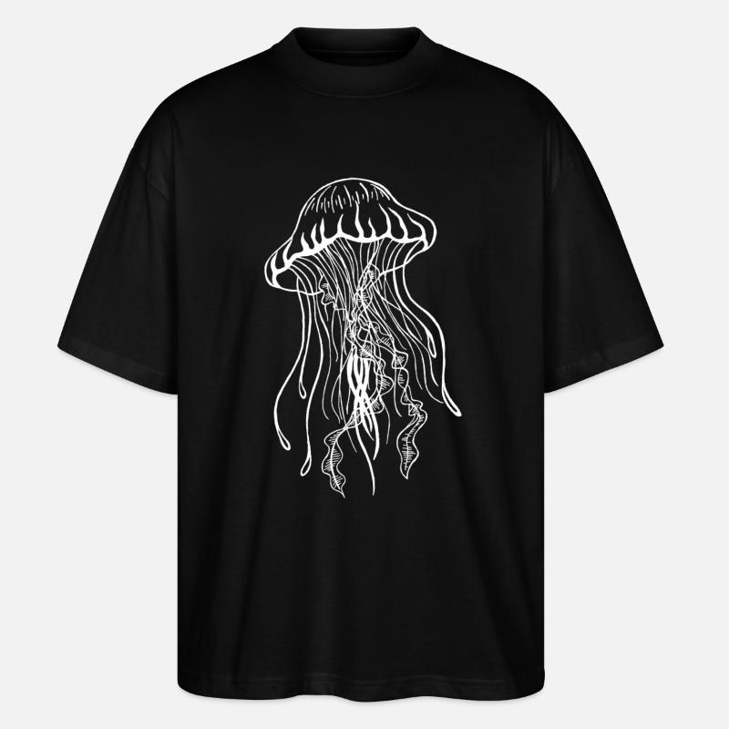 qualle-white - Stanley/Stella Oversized Unisex Bio T-Shirt Blaster 2.0 - Schwarz