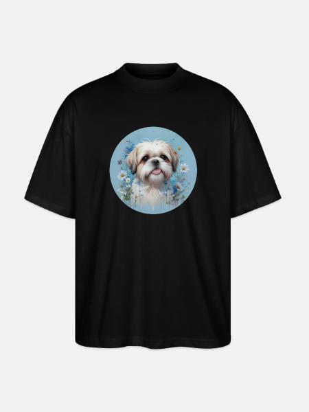 Blauer Shih Tzu - Stanley/Stella Oversized Unisex Bio T-Shirt Blaster 2.0 - Schwarz