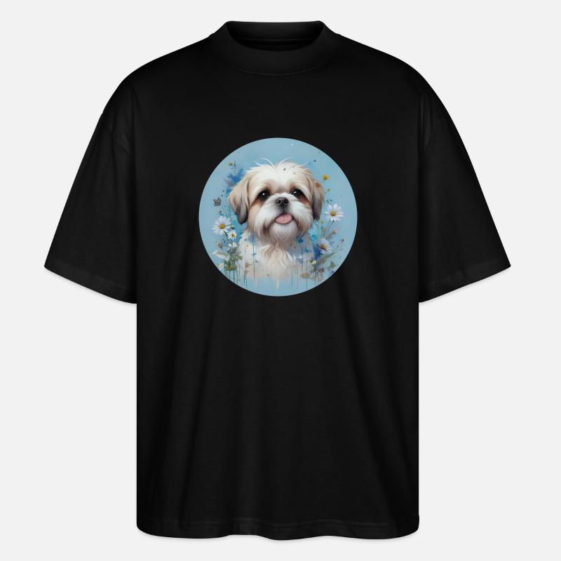 Blauer Shih Tzu - Stanley/Stella Oversized Unisex Bio T-Shirt Blaster 2.0 - Schwarz