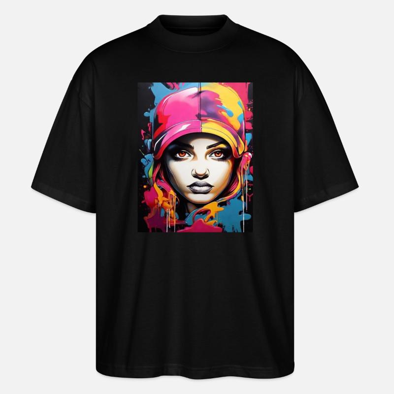 Graffiti-Stil2 - Stanley/Stella Oversized Unisex Bio T-Shirt Blaster 2.0 - Schwarz