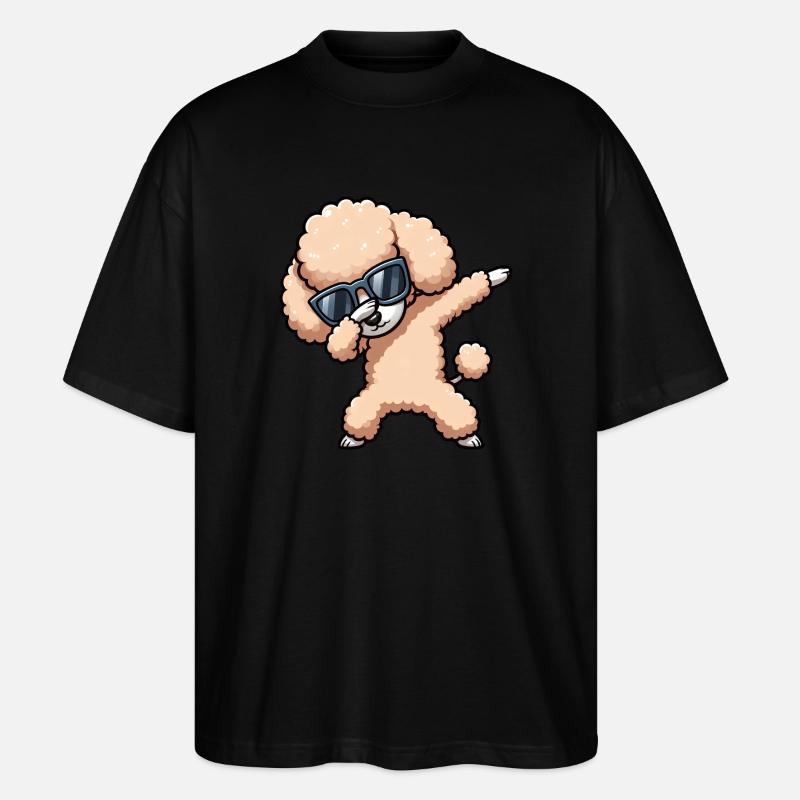 Cool Poodle Dab Pose Funny - Stanley/Stella Oversized Unisex Organic T-shirt Blaster 2.0 - black