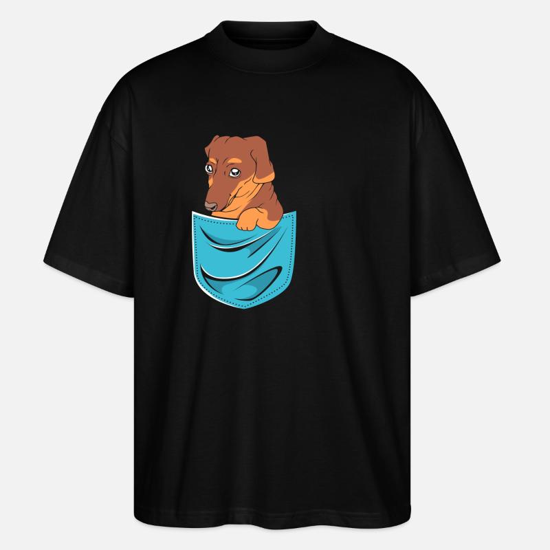 Dackel - Stanley/Stella Oversized Unisex Bio T-Shirt Blaster 2.0 - Schwarz