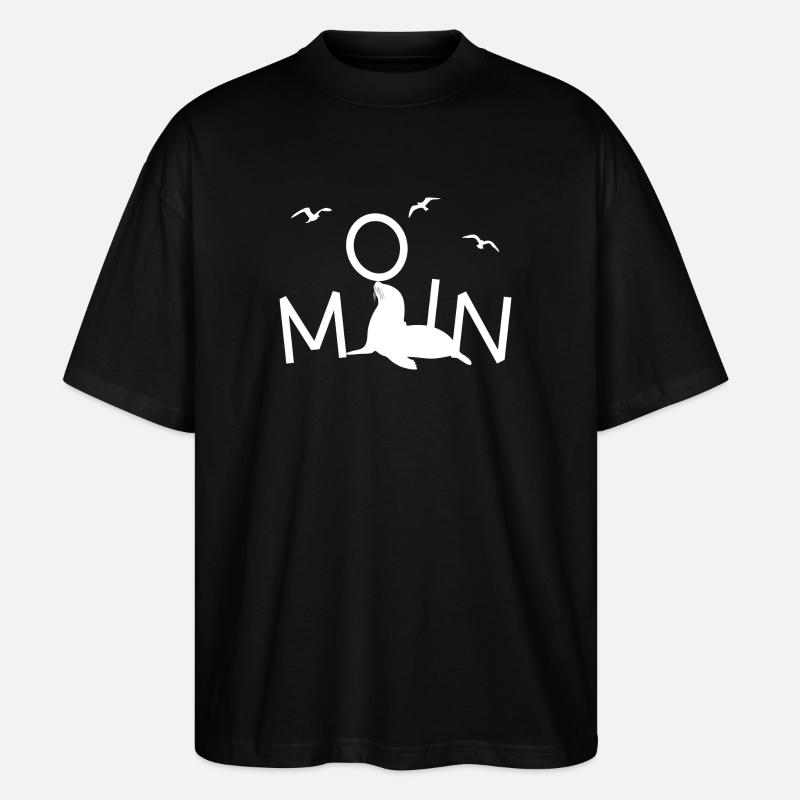 Moin Robbe Möwe - Stanley/Stella Oversized Unisex Bio T-Shirt Blaster 2.0 - Schwarz