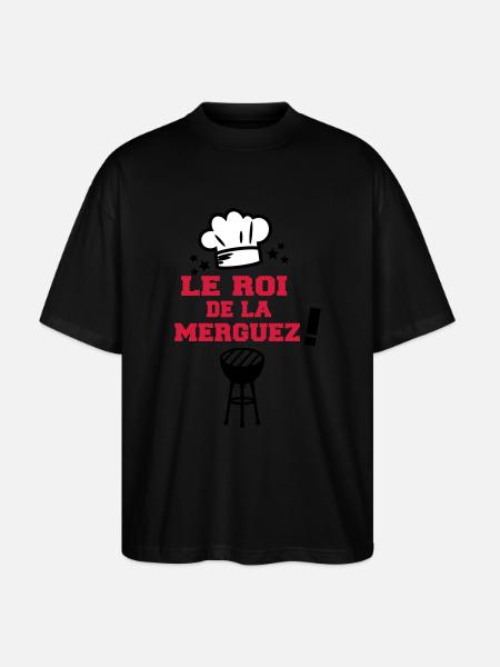 roi de la merguez - T-shirt bio Blaster 2.0 coupe oversize Stanley/Stella Unisexe - noir