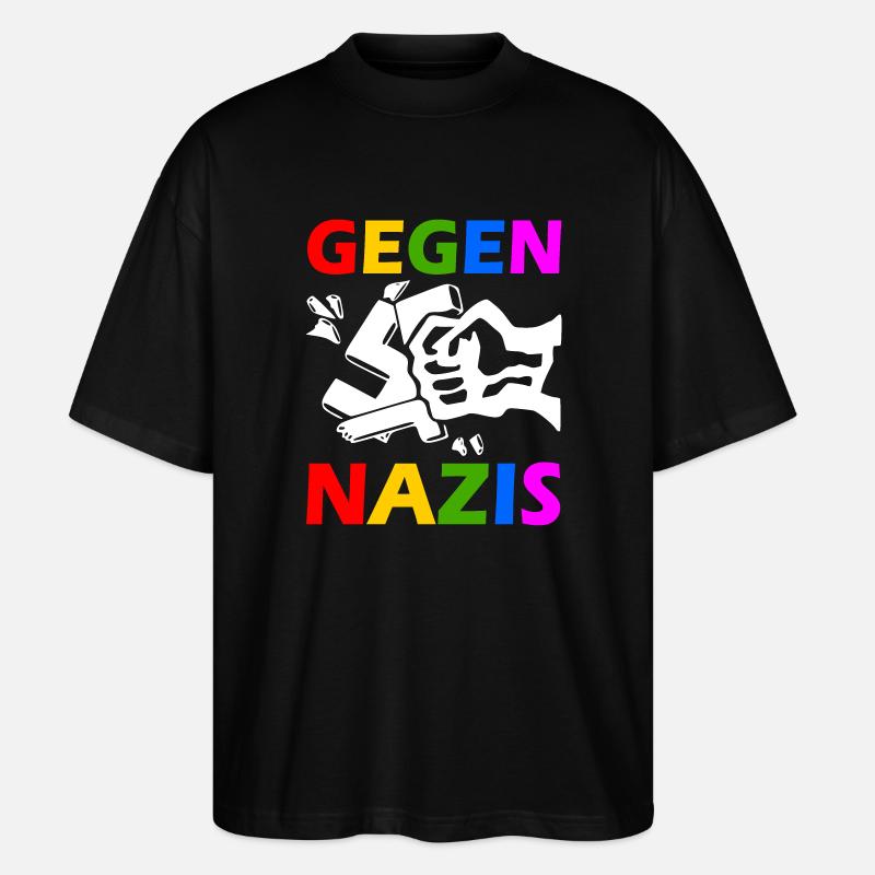 Gegen nazis - Stanley/Stella Oversized Unisex Bio T-Shirt Blaster 2.0 - Schwarz