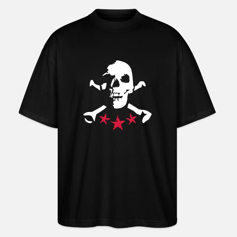 skull_and_stars_072011_a_2c - Stanley/Stella Oversized Unisex Organic T-shirt Blaster 2.0 - black