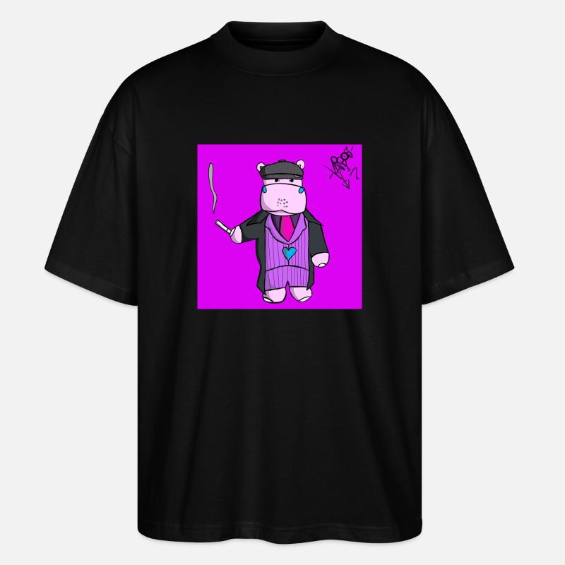 petit potame - T-shirt bio Blaster 2.0 coupe oversize Stanley/Stella Unisexe - noir
