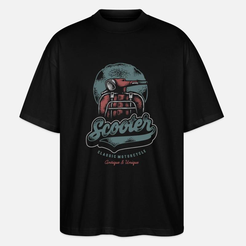 Sommer - Rollerfahrer - Spanienfeeling - Stanley/Stella Oversized Unisex Bio T-Shirt Blaster 2.0 - Schwarz