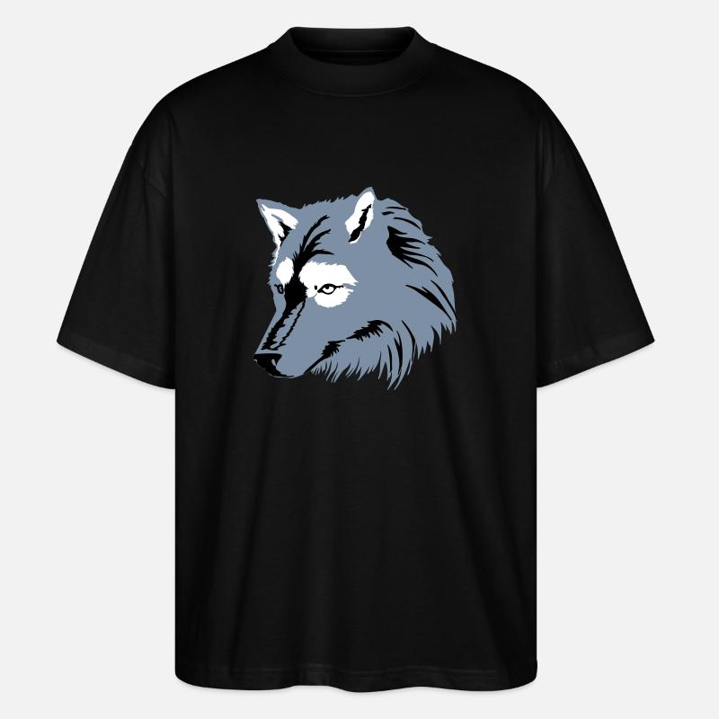 Loup / Wolf (3c) - T-shirt bio Blaster 2.0 coupe oversize Stanley/Stella Unisexe - noir