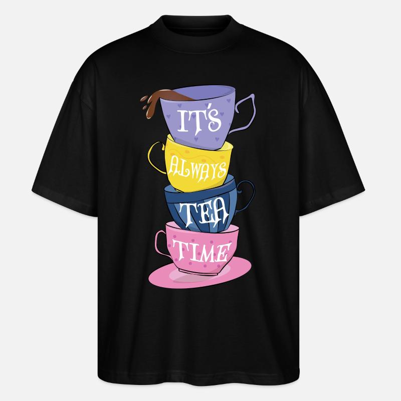 Es ist immer Teezeit - Stanley/Stella Oversized Unisex Bio T-Shirt Blaster 2.0 - Schwarz