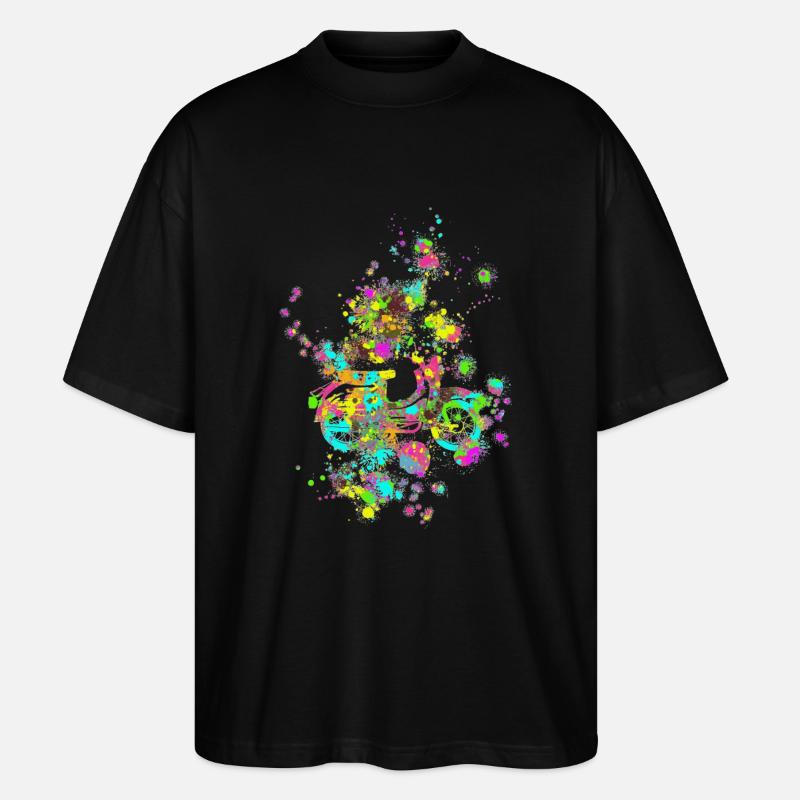 Schwalbe Farbkleckse - Stanley/Stella Oversized Unisex Bio T-Shirt Blaster 2.0 - Schwarz