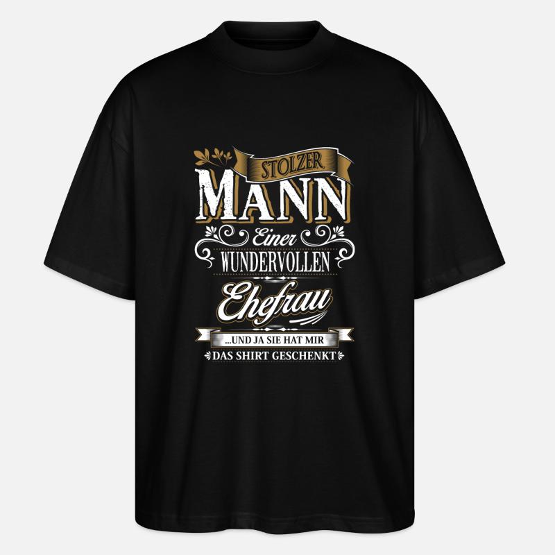 Ehemann Ehe verheiratet Ehebund Beziehung - Stanley/Stella Oversized Unisex Bio T-Shirt Blaster 2.0 - Schwarz