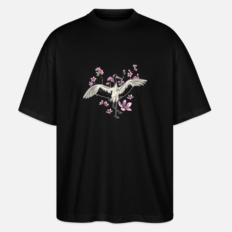 Kranich - Stanley/Stella Oversized Unisex Bio T-Shirt Blaster 2.0 - Schwarz