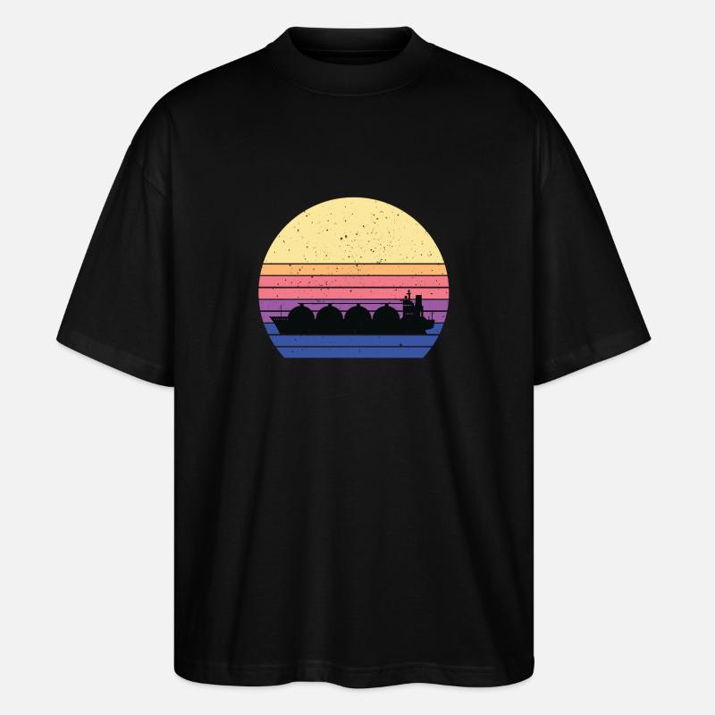 Retro LNG Tankschiff - Stanley/Stella Oversized Unisex Bio T-Shirt Blaster 2.0 - Schwarz