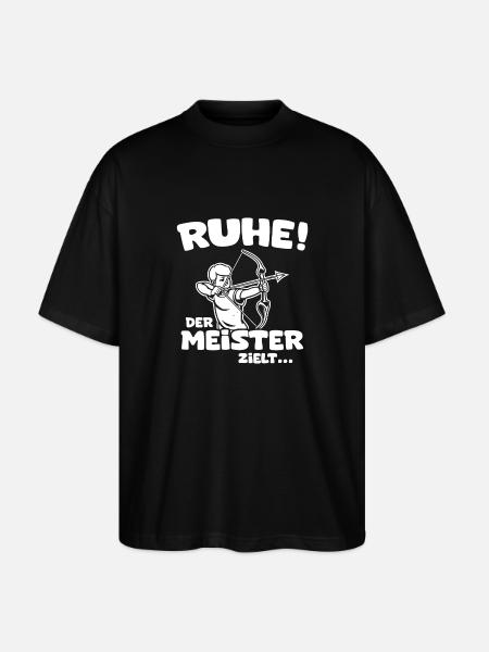 Ruhe! Der Meister zielt! Bogenschießen Bogensport - Stanley/Stella Oversized Unisex Bio T-Shirt Blaster 2.0 - Schwarz