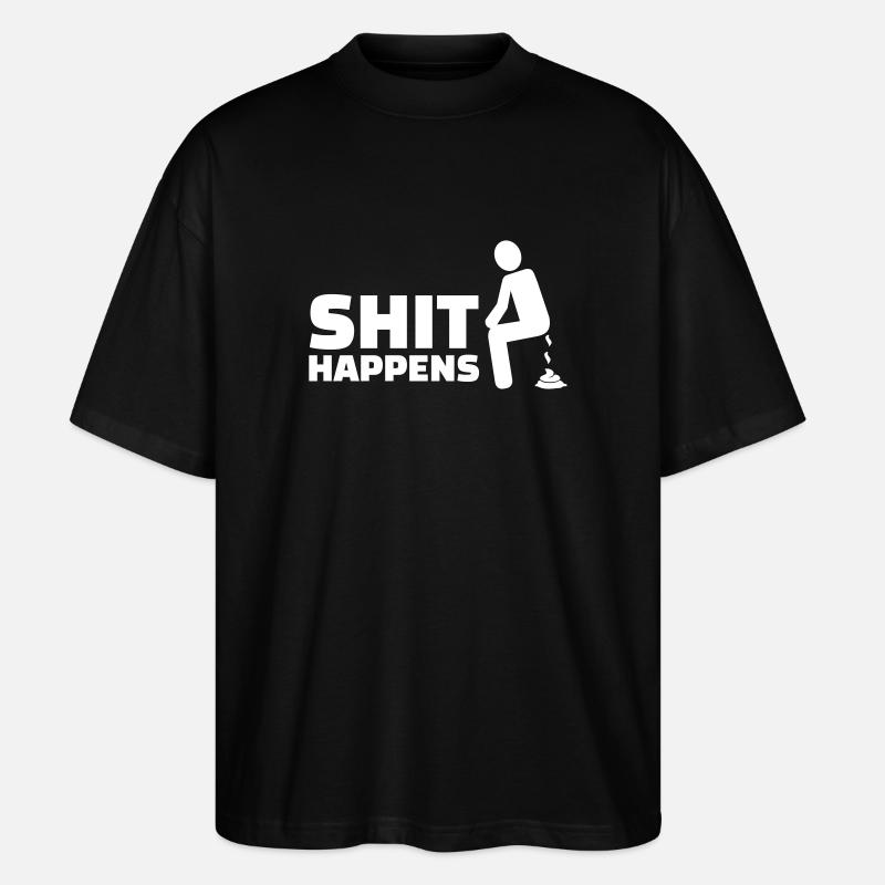 Shit happens - Stanley/Stella Oversized Unisex Bio T-Shirt Blaster 2.0 - Schwarz