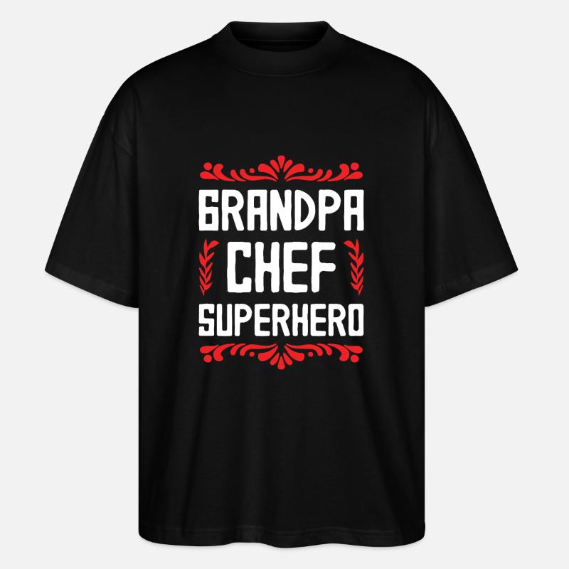 Grand-père chef super-héros - T-shirt bio Blaster 2.0 coupe oversize Stanley/Stella Unisexe - noir