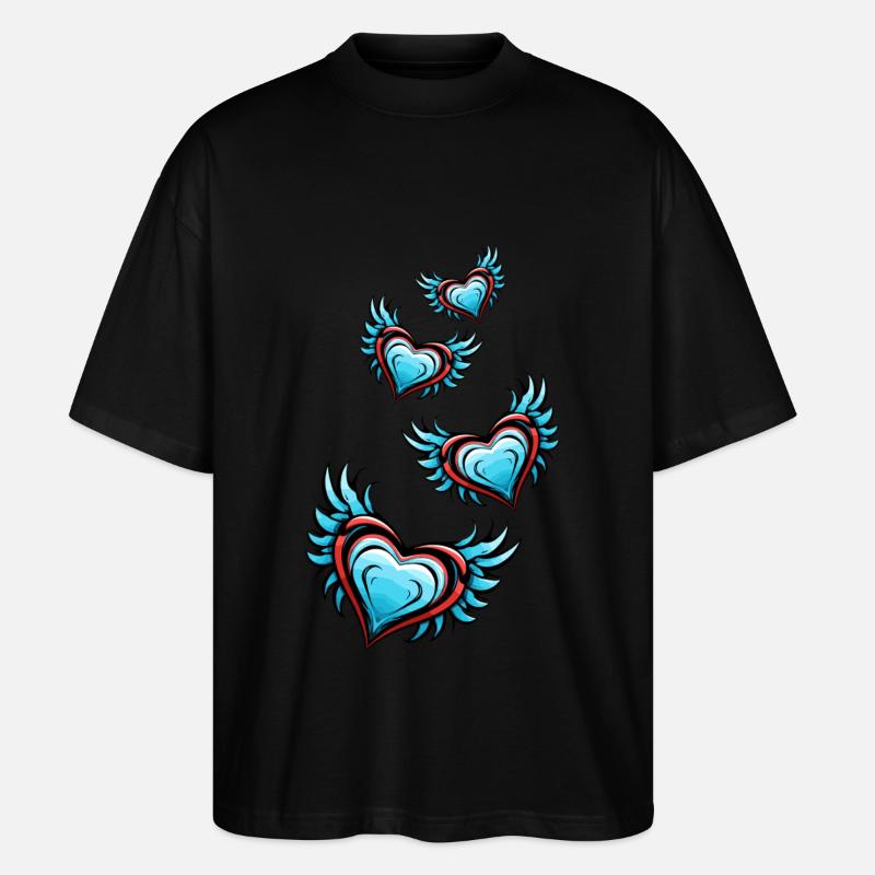 Ailes de cœur - T-shirt bio Blaster 2.0 coupe oversize Stanley/Stella Unisexe - noir