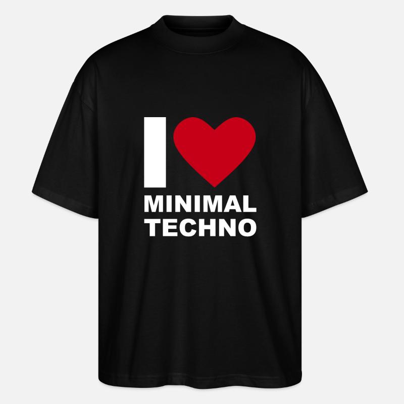 ICH LIEBE TECHNO MINIMAL - Stanley/Stella Oversized Unisex Bio T-Shirt Blaster 2.0 - Schwarz