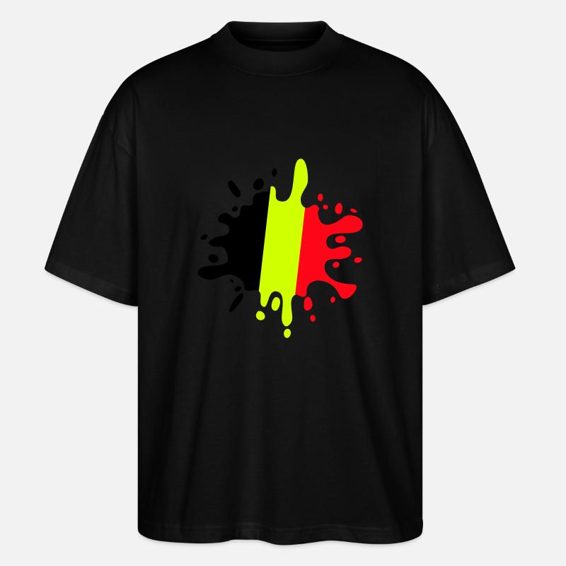 farbklecks belgien - Stanley/Stella Oversized Unisex Bio T-Shirt Blaster 2.0 - Schwarz