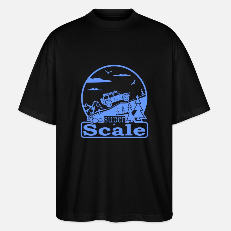 superScale Logo blau - Stanley/Stella Oversized Unisex Bio T-Shirt Blaster 2.0 - Schwarz
